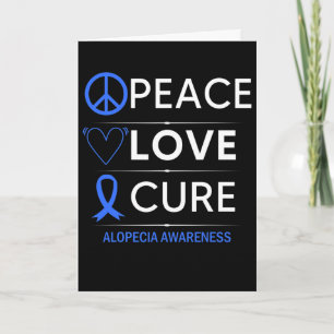 Alopecia Areata Awareness Peace Love Cure Hair Los Card