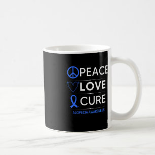 Alopecia Areata Awareness Peace Love Cure Hair Los Coffee Mug