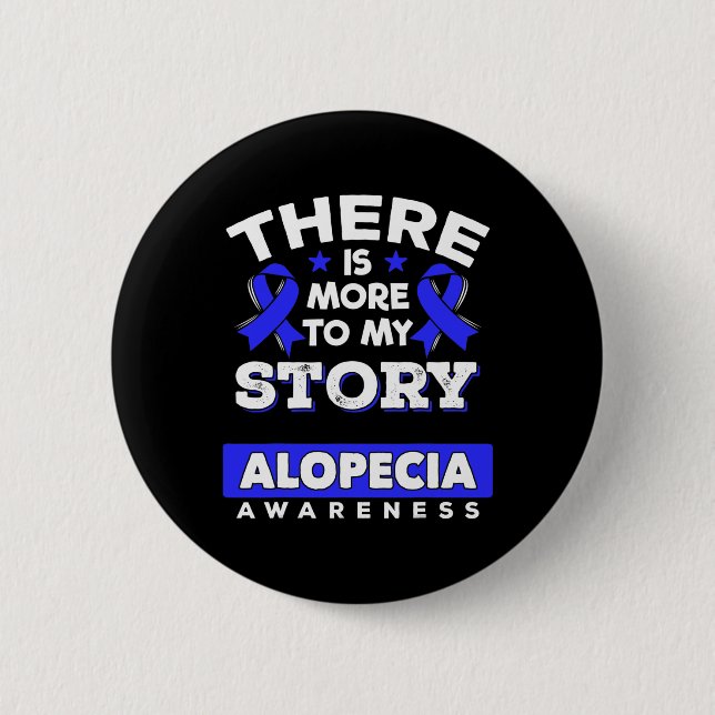 Alopecia Areata Survivor Blue Awareness Ribbon  6 Cm Round Badge (Front)