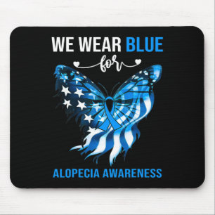 Alopecia Awareness 4th July Blue Butterfly Mouse Pad