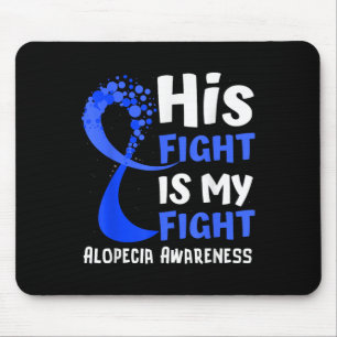 Alopecia Awareness Blue Ribbon Hope Family Fighter Mouse Pad
