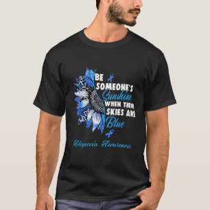 Alopecia Awareness Blue Ribbon Sunflower  T-Shirt