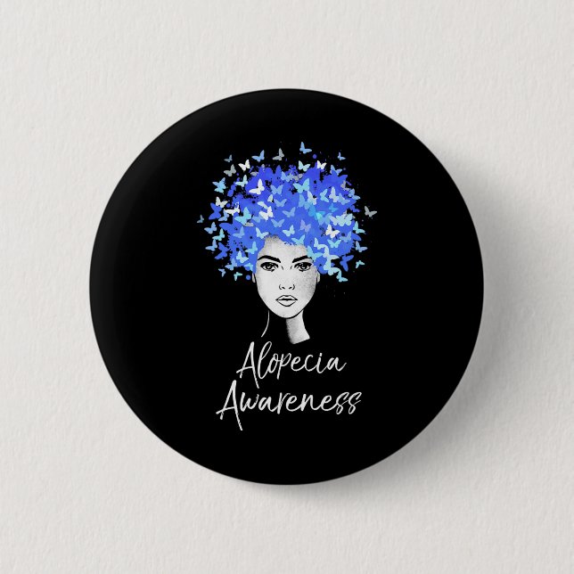 Alopecia Awareness  Butterflies Gift  6 Cm Round Badge (Front)