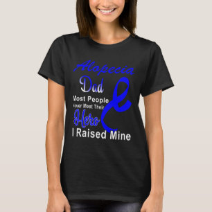 Alopecia Awareness Dad Support Blue Ribbon Father T-Shirt