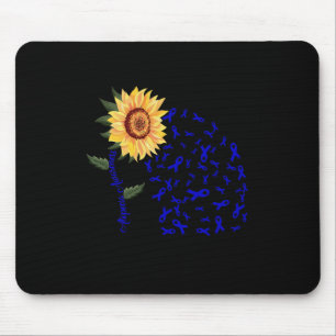 Alopecia Awareness Dark Blue Ribbon Hair Loss Sunf Mouse Pad