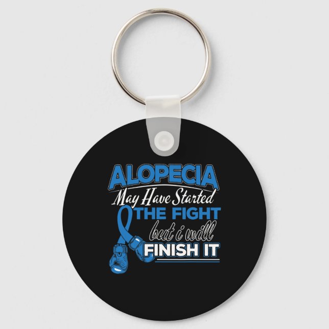Alopecia Awareness Design for a Alopecia Supporter Key Ring (Front)