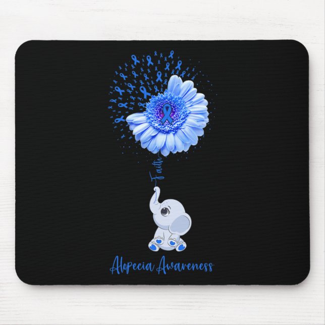 Alopecia Awareness Faith Elephant Survivor Fighter Mouse Pad (Front)