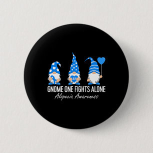 Alopecia Awareness Gnomes I Wear Blue Ribbon Suppo 6 Cm Round Badge