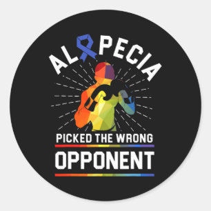 Alopecia Awareness Hair Loss Warrior Beat Survivor Classic Round Sticker