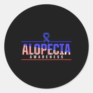 Alopecia Awareness Hair Loss Warrior Defeat Surviv Classic Round Sticker