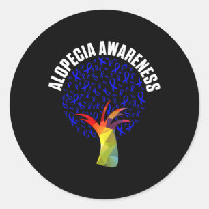 Alopecia Awareness Hair Loss Warrior Fighting Surv Classic Round Sticker