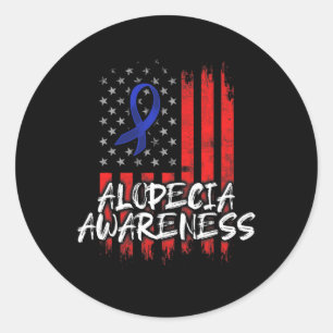 Alopecia Awareness Hair Loss Warrior Healthy Survi Classic Round Sticker