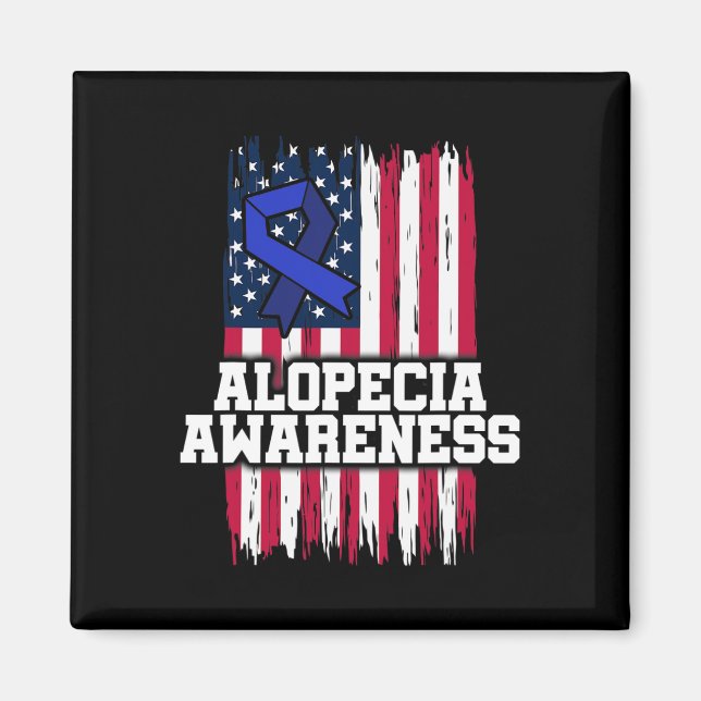 Alopecia Awareness Hair Loss Warrior Immune Surviv Magnet (Front)