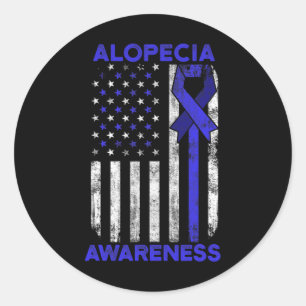 Alopecia Awareness Hair Loss Warrior Inspiring Sur Classic Round Sticker