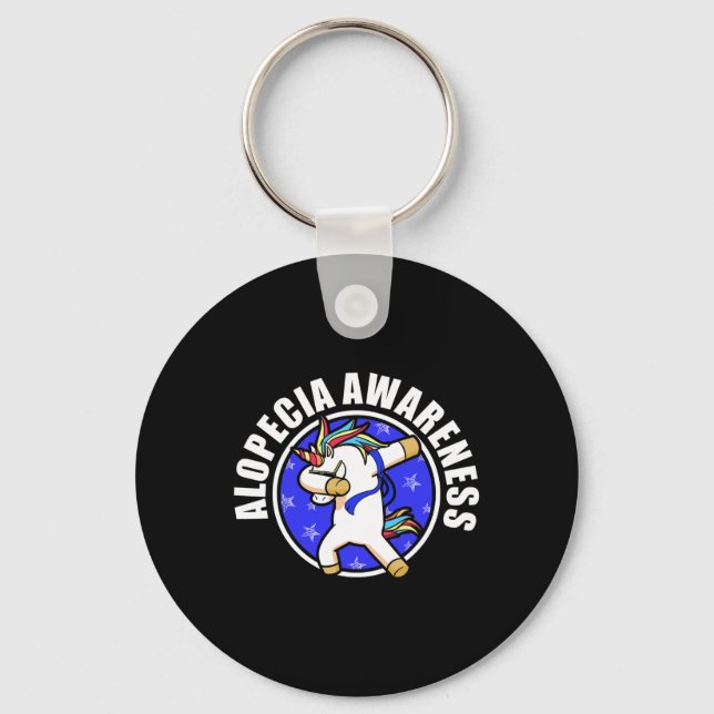 Alopecia Awareness Hair Loss Warrior Loving Surviv Key Ring (Front)