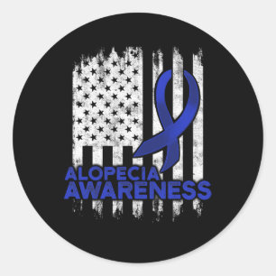 Alopecia Awareness Hair Loss Warrior Overcome Surv Classic Round Sticker