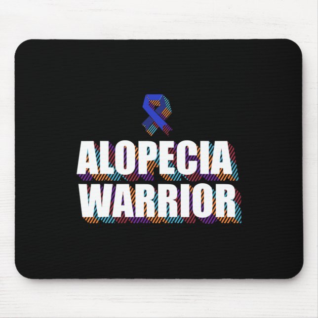 Alopecia Awareness Hair Loss Warrior Patient Survi Mouse Pad (Front)