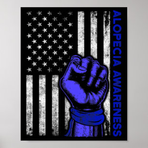 Alopecia Awareness Hair Loss Warrior Prevent Survi Poster