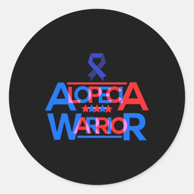 Alopecia Awareness Hair Loss Warrior Signs Survivo Classic Round Sticker (Front)