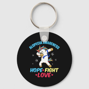 Alopecia Awareness Hair Loss Warrior Strength Surv Key Ring