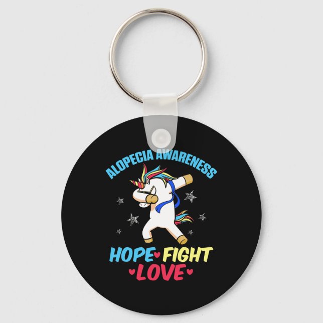 Alopecia Awareness Hair Loss Warrior Strength Surv Key Ring (Front)