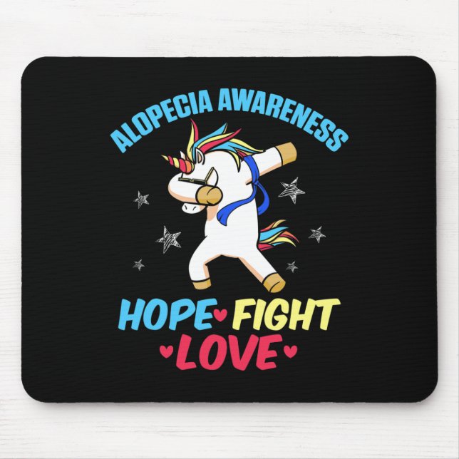 Alopecia Awareness Hair Loss Warrior Strength Surv Mouse Pad (Front)