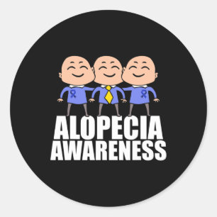 Alopecia Awareness Hair Loss Warrior Supporting Su Classic Round Sticker