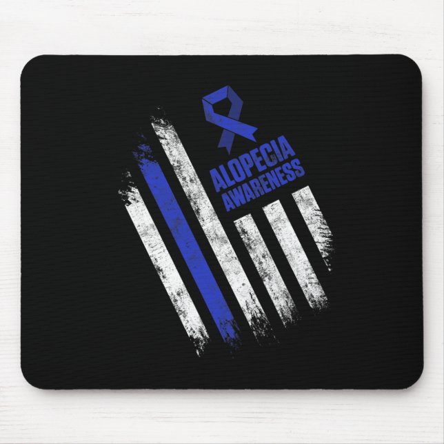 Alopecia Awareness Hair Loss Warrior Tackle Surviv Mouse Pad (Front)