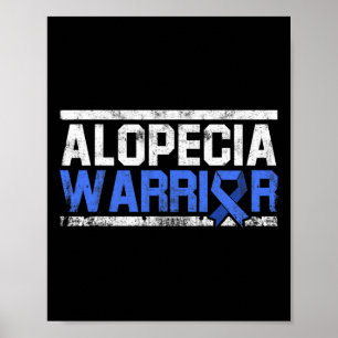 Alopecia Awareness Hair Loss Warrior Tool Flag Sur Poster