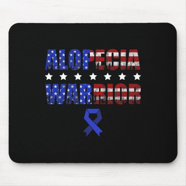 Alopecia Awareness Hair Loss Warrior Treating Surv Mouse Pad (Front)