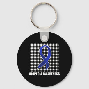 Alopecia Awareness Hair Loss Warrior USA Flag Surv Key Ring