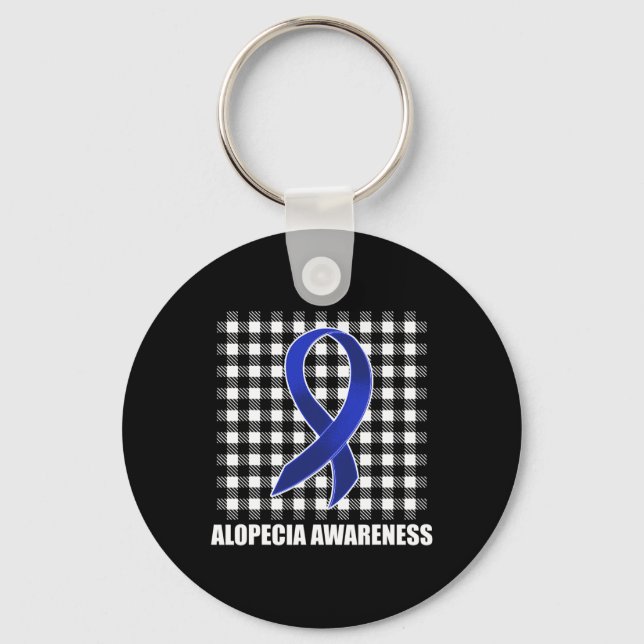 Alopecia Awareness Hair Loss Warrior USA Flag Surv Key Ring (Front)