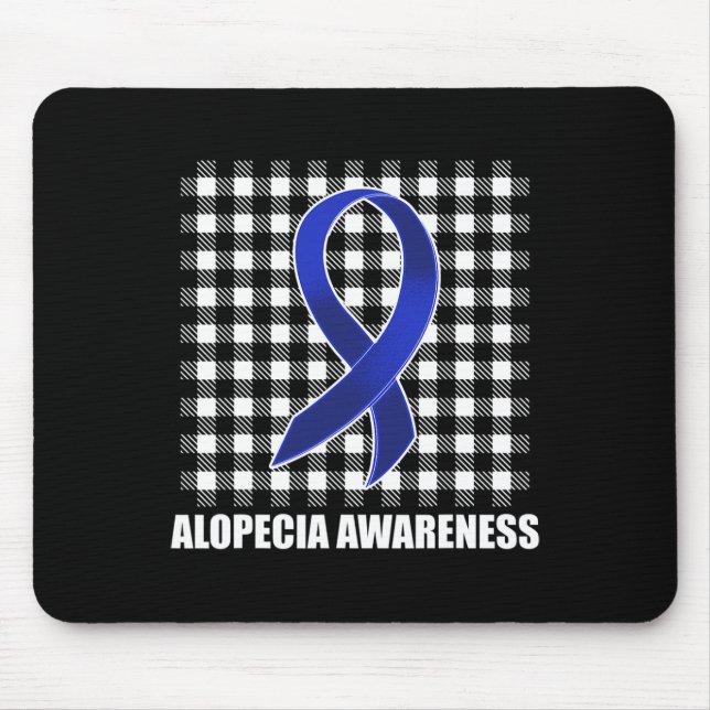 Alopecia Awareness Hair Loss Warrior USA Flag Surv Mouse Pad (Front)