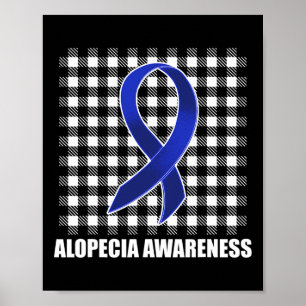 Alopecia Awareness Hair Loss Warrior USA Flag Surv Poster