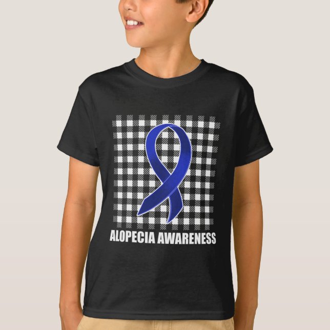 Alopecia Awareness Hair Loss Warrior USA Flag Surv T-Shirt (Front)