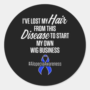 Alopecia Awareness Hair Loss Warrior Wig Survivor Classic Round Sticker
