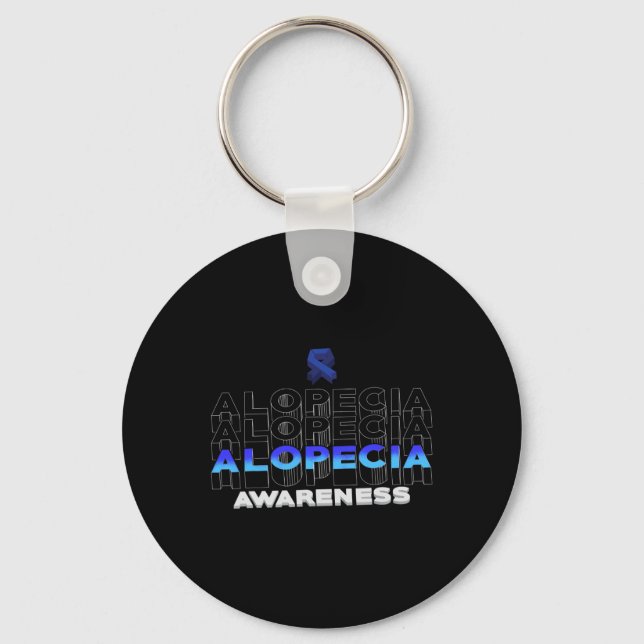 Alopecia Awareness Hair Loss Warrior Winning Survi Key Ring (Front)