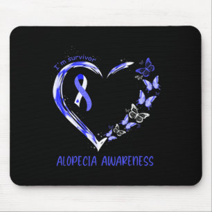 Alopecia Awareness I'm Survivor Heart Ribbon Mouse Pad