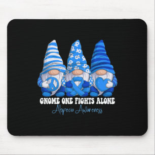 Alopecia Awareness Month Blue Ribbon Gnomies Suppo Mouse Pad