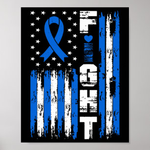 Alopecia Awareness Patriotic Usa American Flag Blu Poster