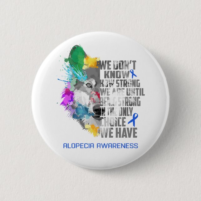Alopecia Awareness Ribbon Support Gifts 6 Cm Round Badge (Front)