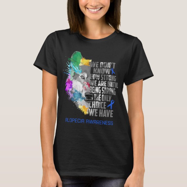 Alopecia Awareness Ribbon Support Gifts T-Shirt (Front)