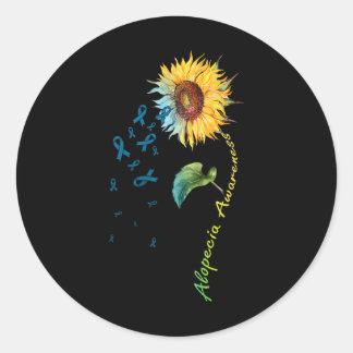 Alopecia Awareness Sunflower 1 Classic Round Sticker