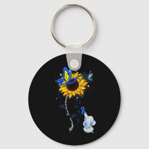 Alopecia Awareness Sunflower Elephant Men   Key Ring
