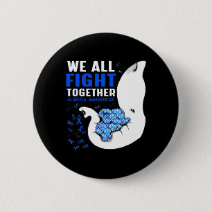 Alopecia Awareness We All Fight Together Elephant 6 Cm Round Badge