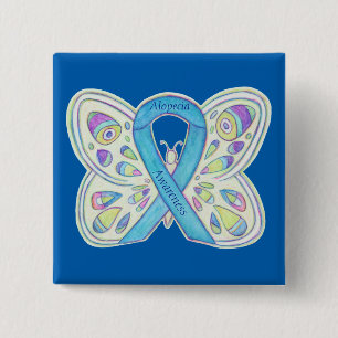 Alopecia Butterfly Awareness Ribbon Custom Art Pin