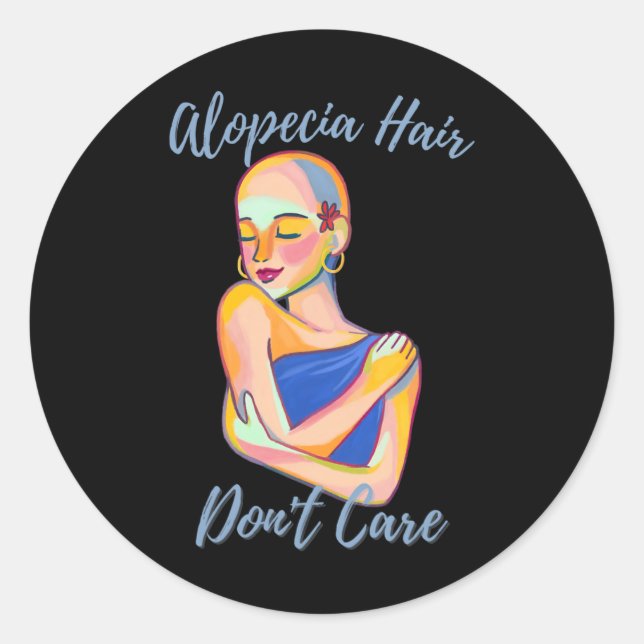 Alopecia  for women  1  Alopecia Areata Awareness Classic Round Sticker (Front)