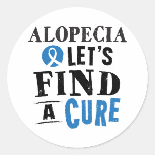 Alopecia Lets Find A Cure Support Ribbon Stickers
