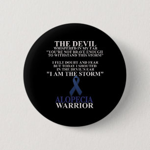Alopecia Ribbon Warrior Disease Awareness Faith 6 Cm Round Badge