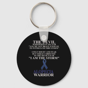 Alopecia Ribbon Warrior Disease Awareness Faith  Key Ring